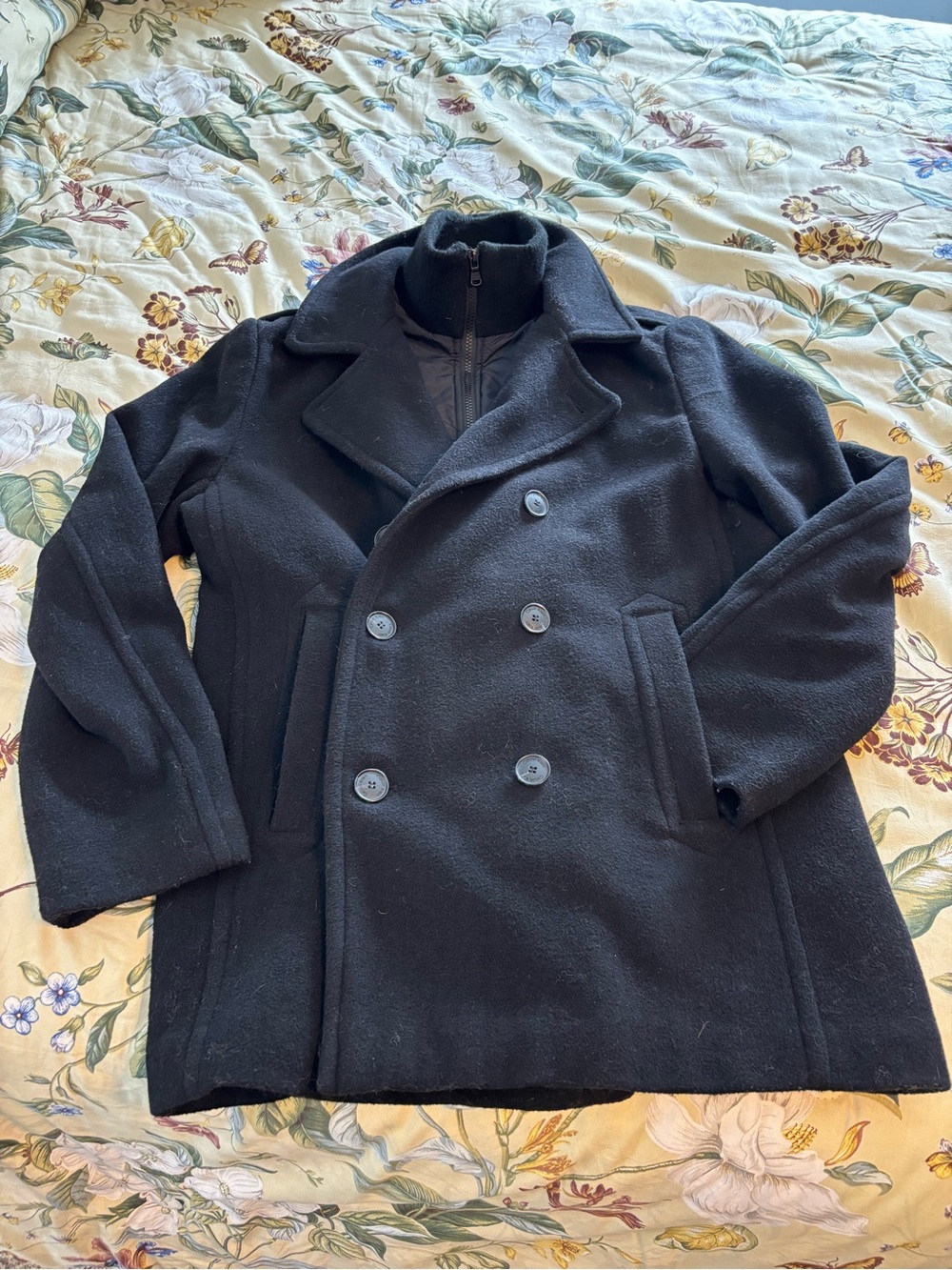 Calvin Klein Double Breasted Pea Coat w/ Vest